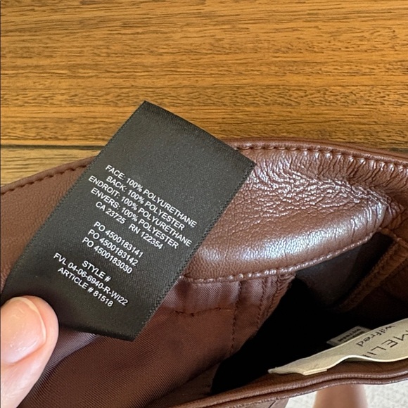 Wilfred The Melina Faux Leather Cognac High Rise Straight Leg Pant - Picture 9 of 9